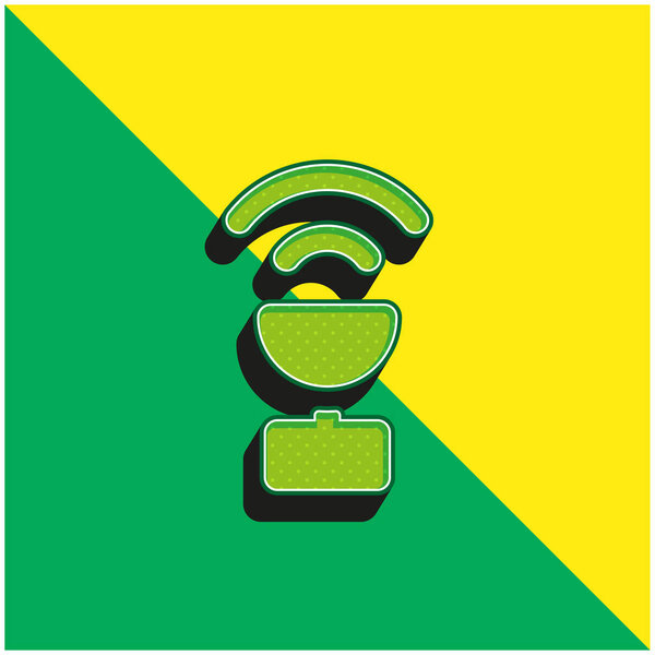 Antenna Green and yellow modern 3d vector icon logo