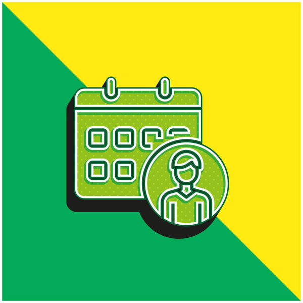 Appointment Green and yellow modern 3d vector icon logo