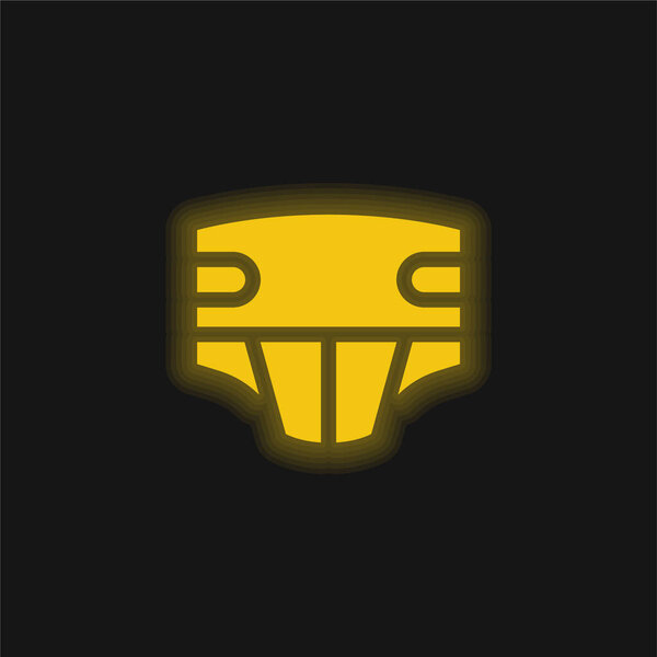 Adult Diapers yellow glowing neon icon