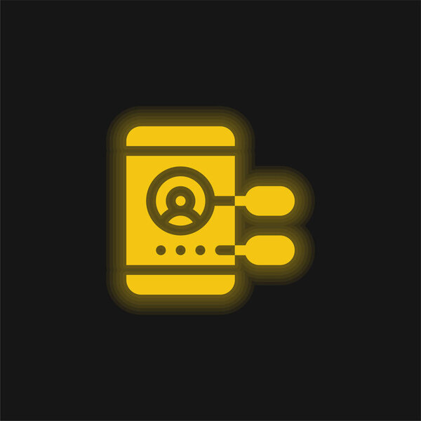 App Development yellow glowing neon icon