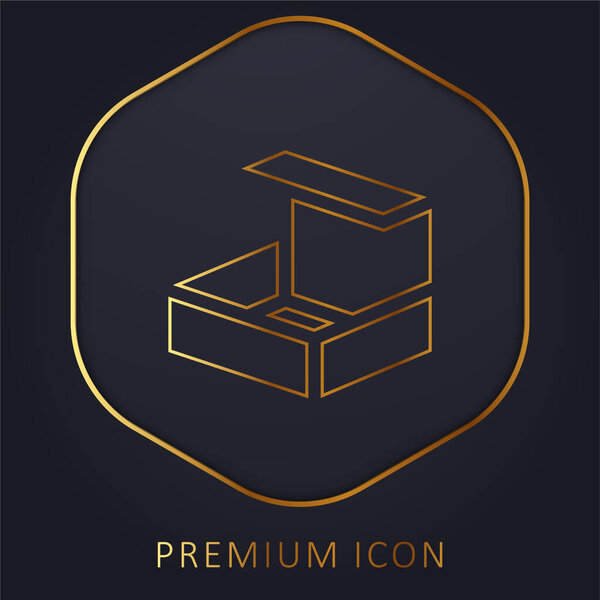 Box golden line premium logo or icon