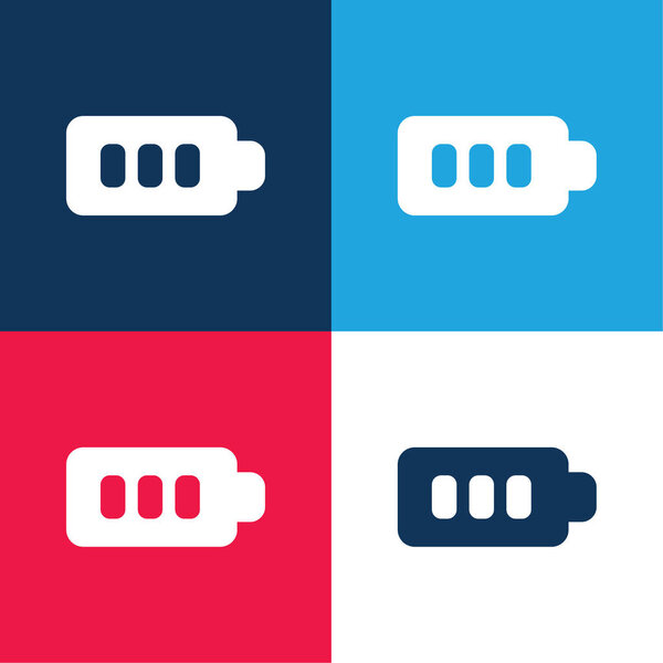 Батарея синий и красный четыре цвета минимальный набор значков