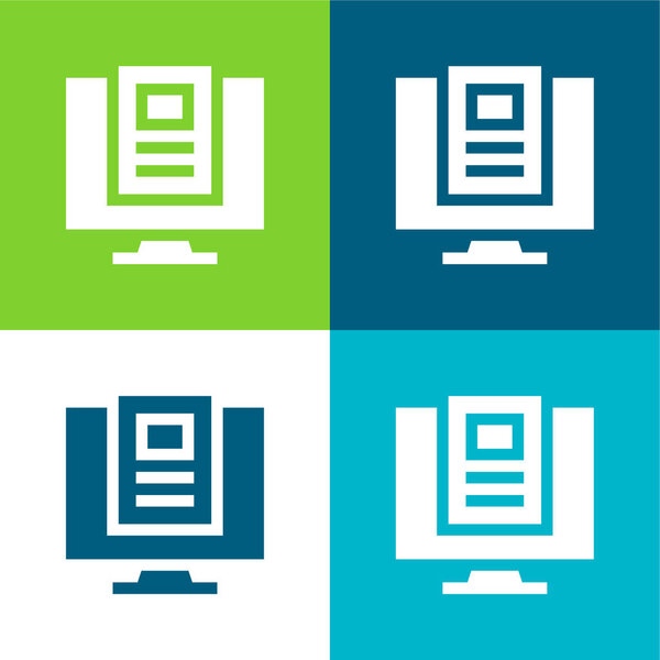 Статья плоские четыре цвета минимальный набор значков