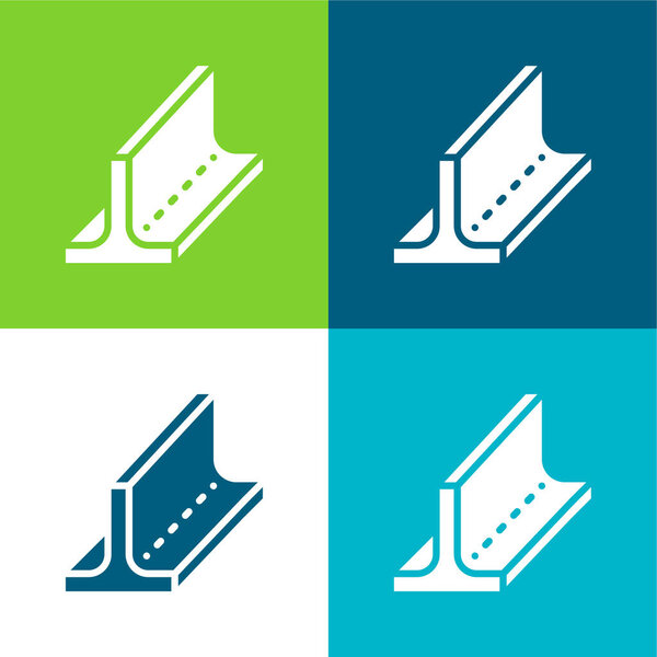 Beam Flat four color minimal icon set