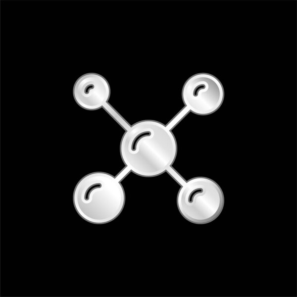 Atoms silver plated metallic icon