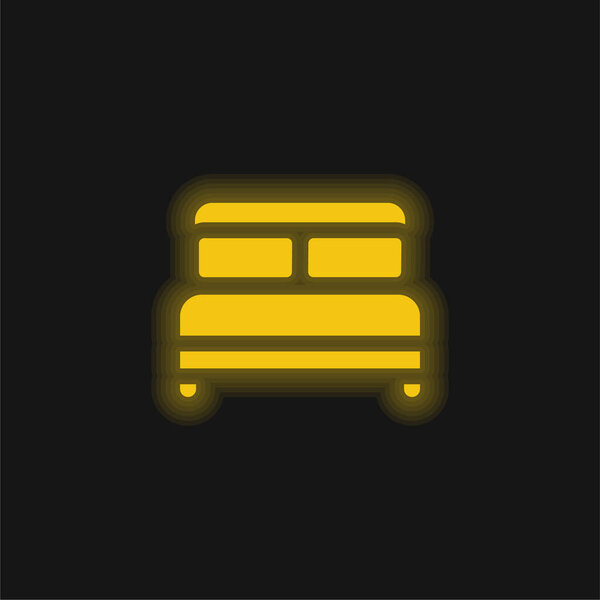 Желтый светящийся значок кровати