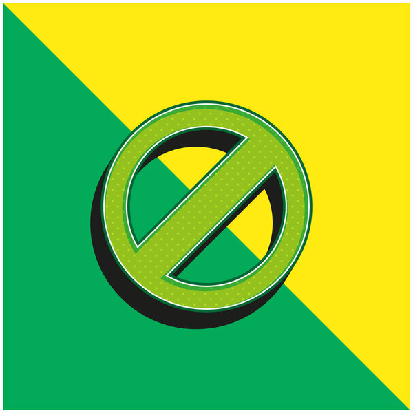 Зеленый и желтый современный трехмерный векторный логотип