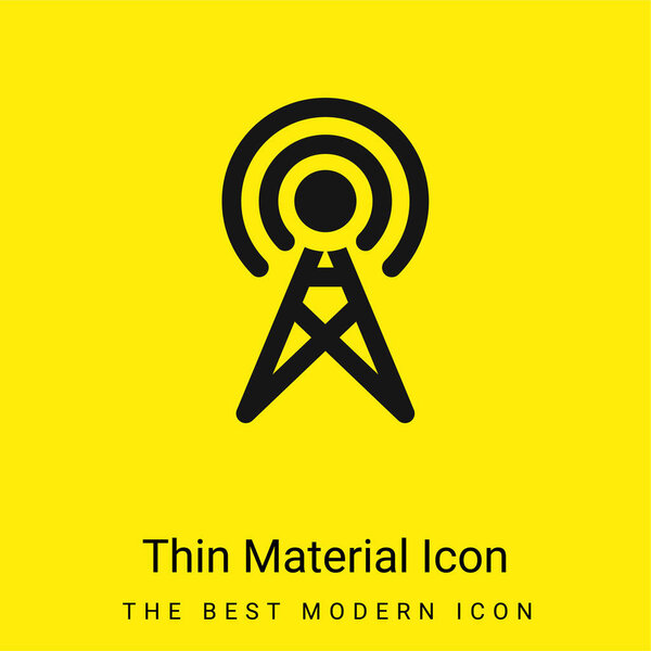 Antena Mínima Icono Material Amarillo Brillante — Vector de stock