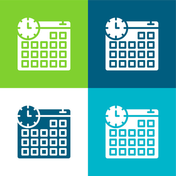 Appointment Flat four color minimal icon set