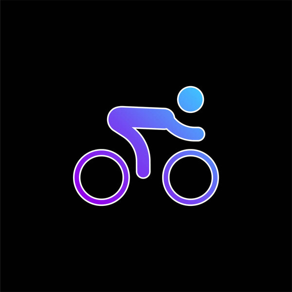 Значок синего градиента велосипедной гонки