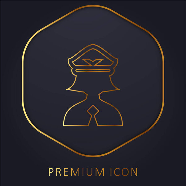 Air Hostess golden line premium logo or icon