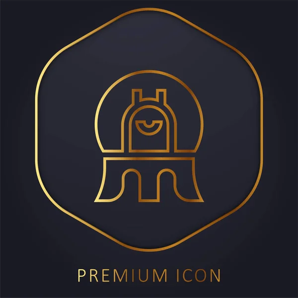 Logo Premii Lub Ikona Alien Golden Line — Wektor stockowy