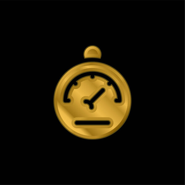 Barometer gold plated metalic icon or logo vector