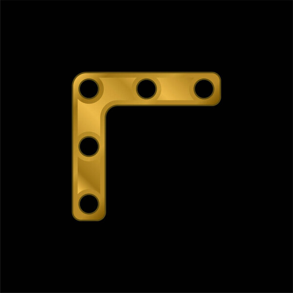 Bracket gold plated metalic icon or logo vector