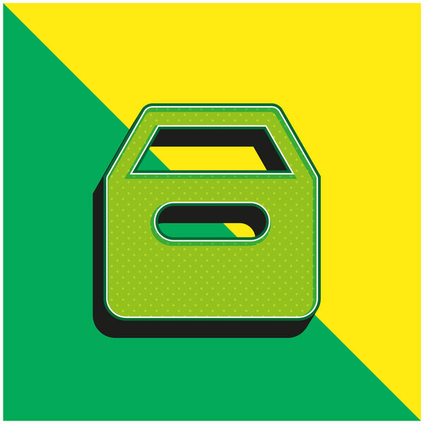 Archive Green and yellow modern 3d vector icon logo