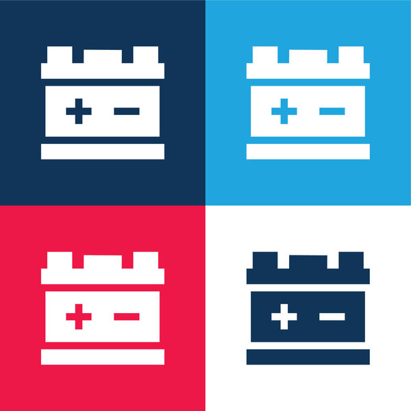 Батарея синий и красный четыре цвета минимальный набор значков