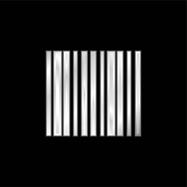 Bar Code silver plated metallic icon