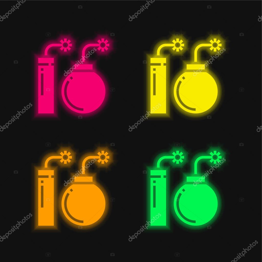 Blast four color glowing neon vector icon