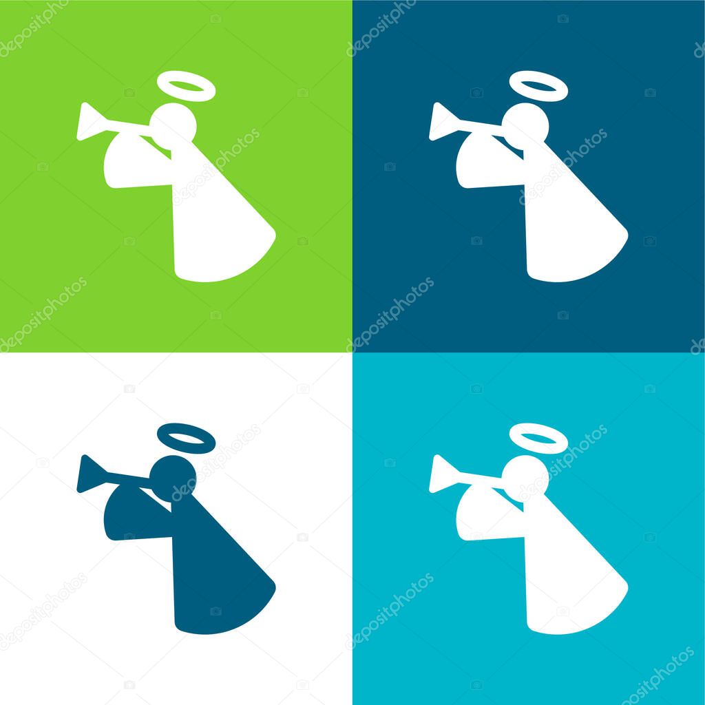 Angel Flat four color minimal icon set