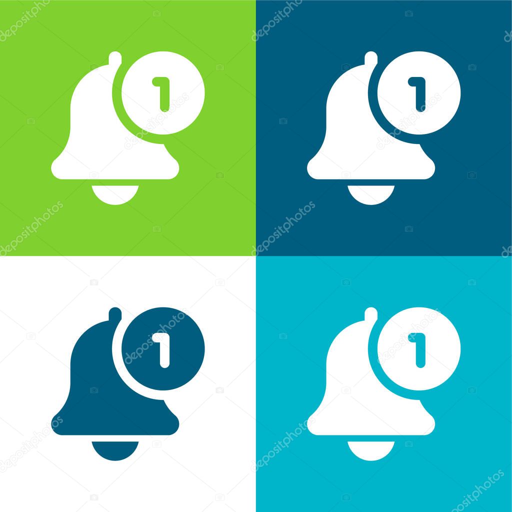 Active Flat four color minimal icon set