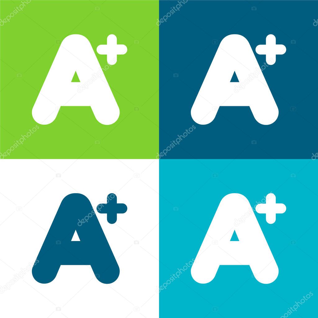 A+ Mark Flat four color minimal icon set