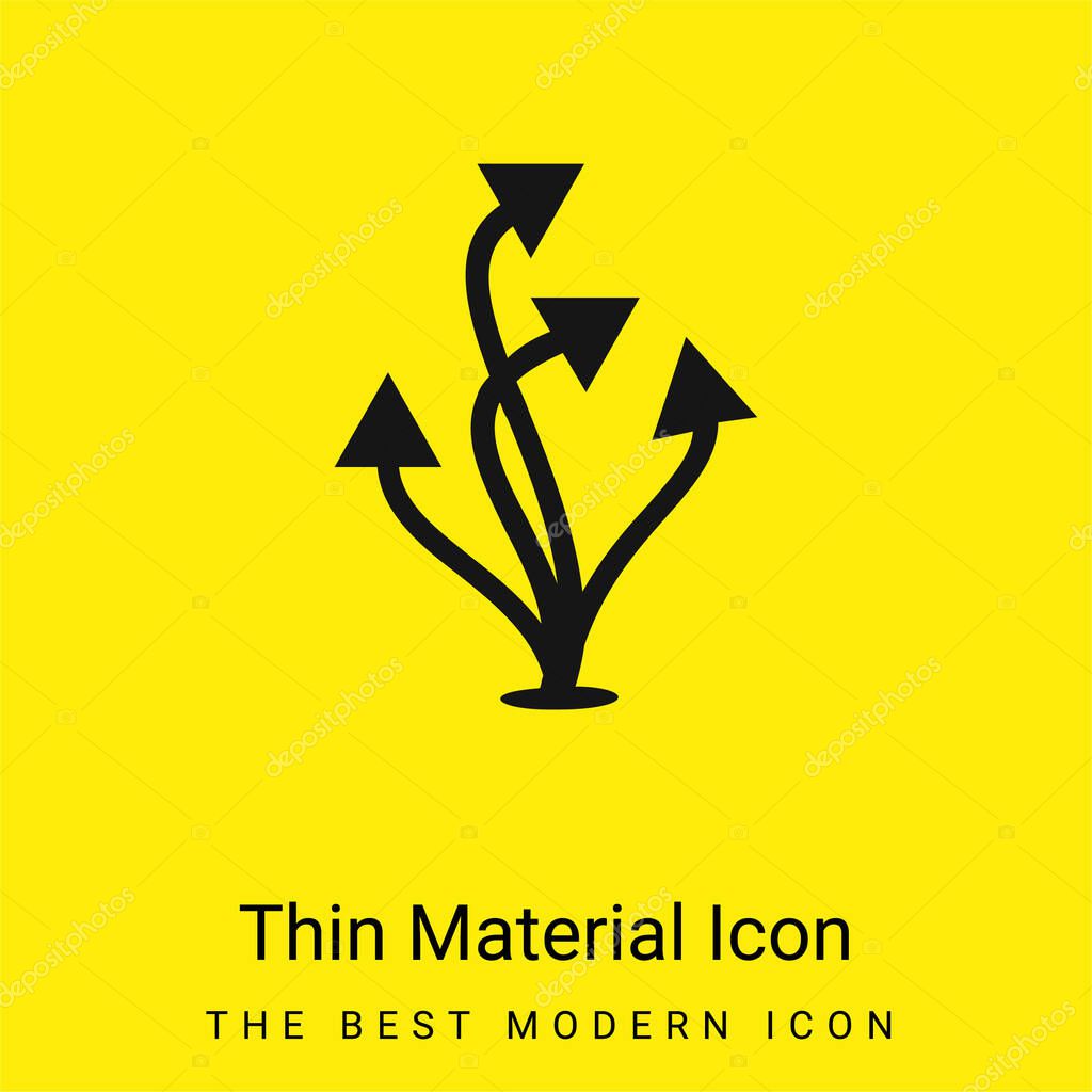 Ascending Arrows Group minimal bright yellow material icon