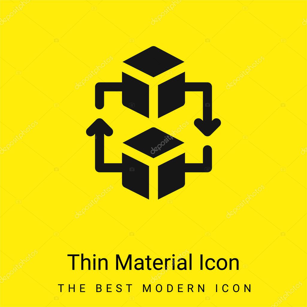 Blockchain minimal bright yellow material icon