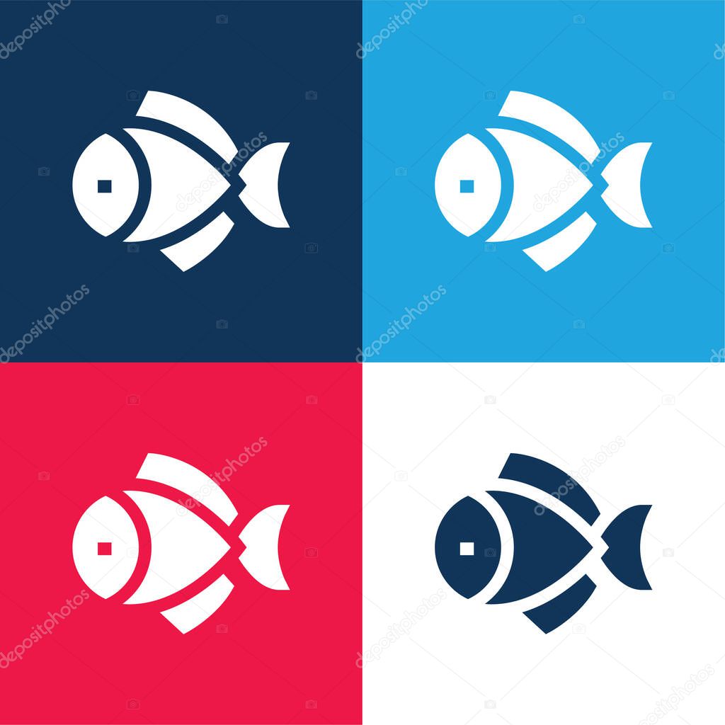 Big Fish blue and red four color minimal icon set