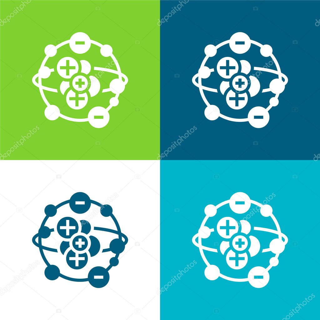 Atom Flat four color minimal icon set