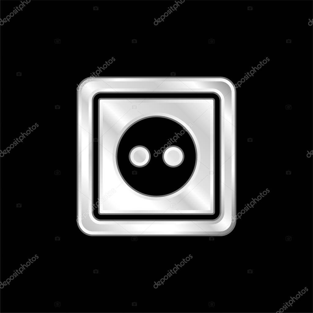 Big Socket silver plated metallic icon
