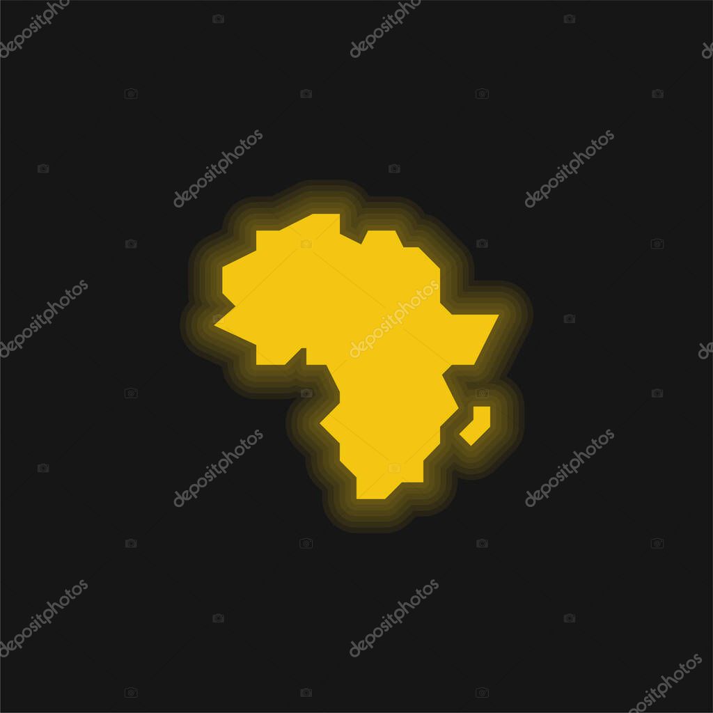 Africa yellow glowing neon icon