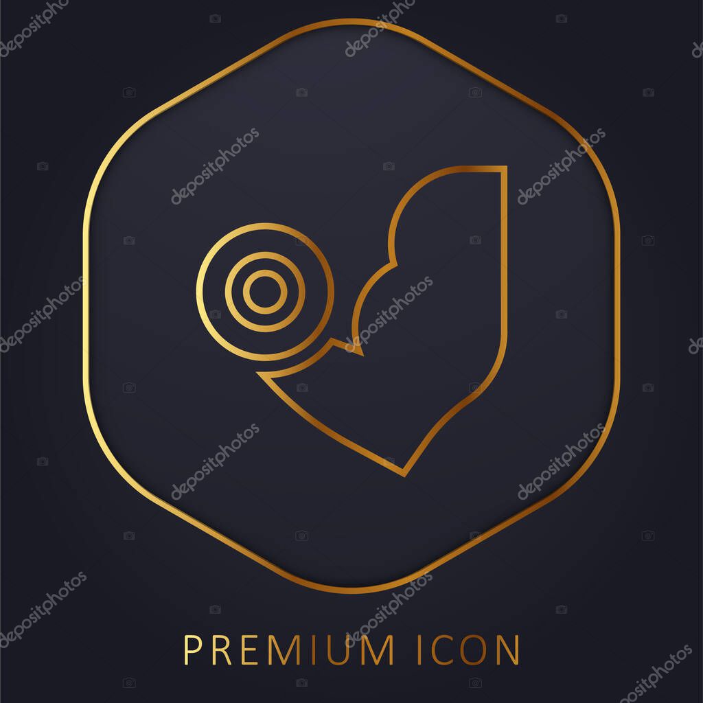Arm golden line premium logo or icon