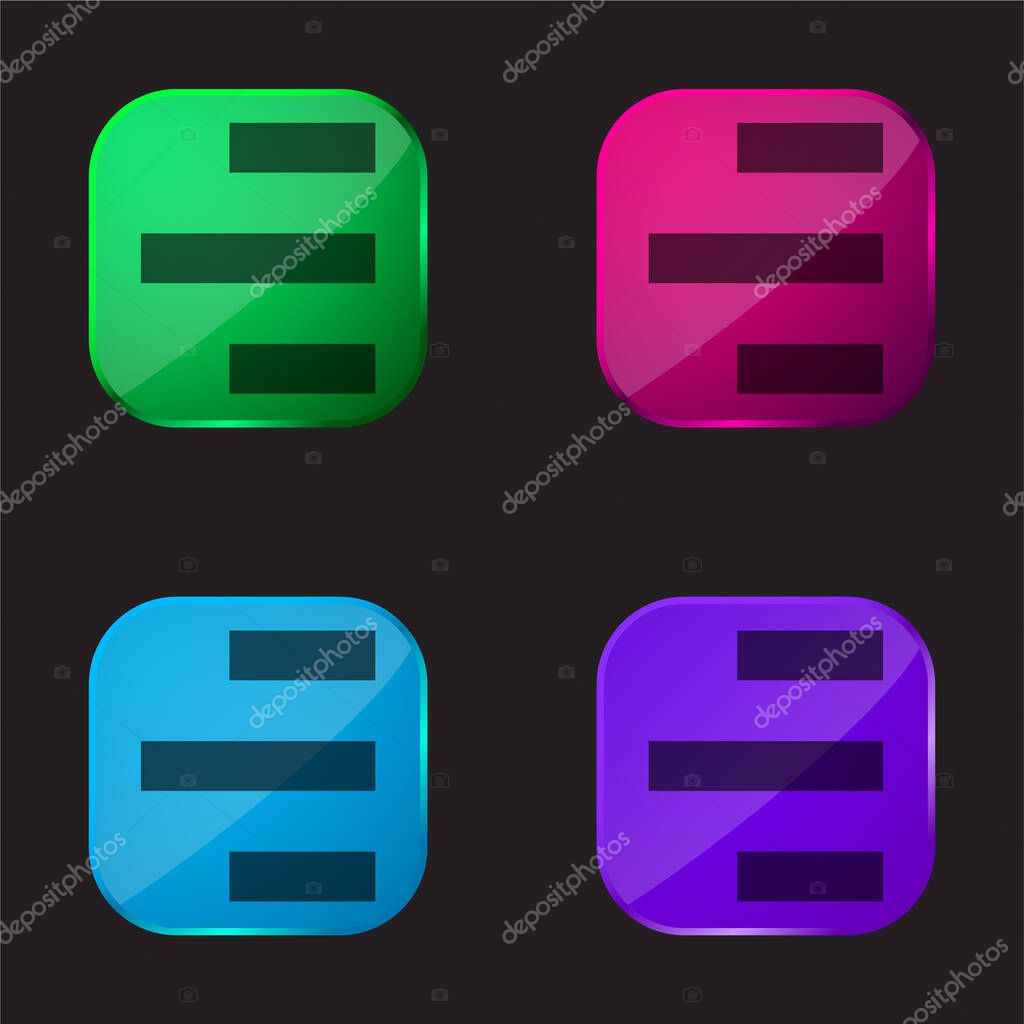Alignment To Right Side four color glass button icon