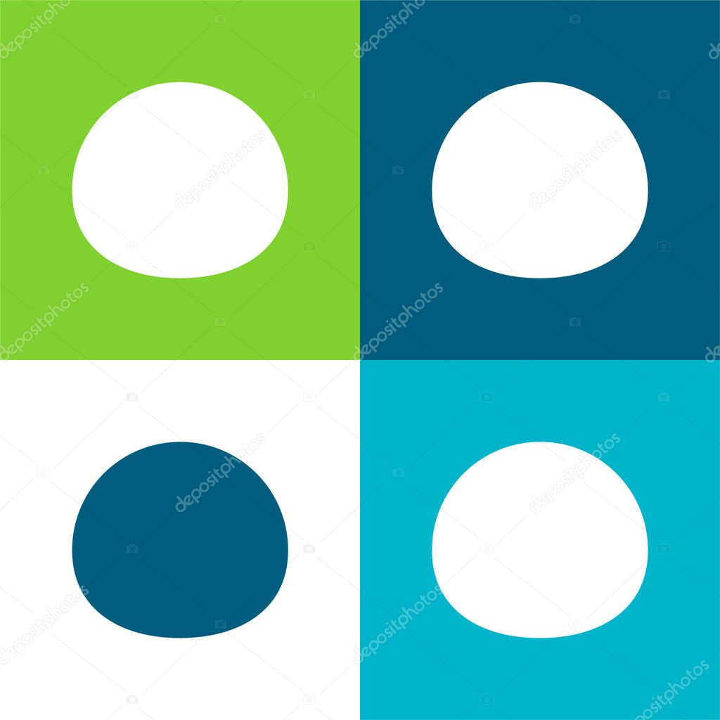 Black Oval Flat four color minimal icon set