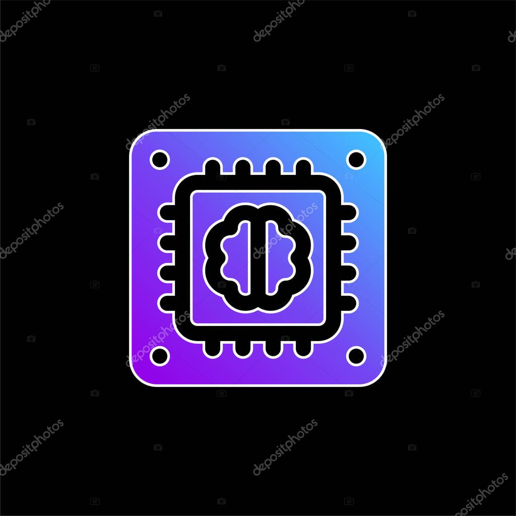 Artificial Intelligence blue gradient vector icon