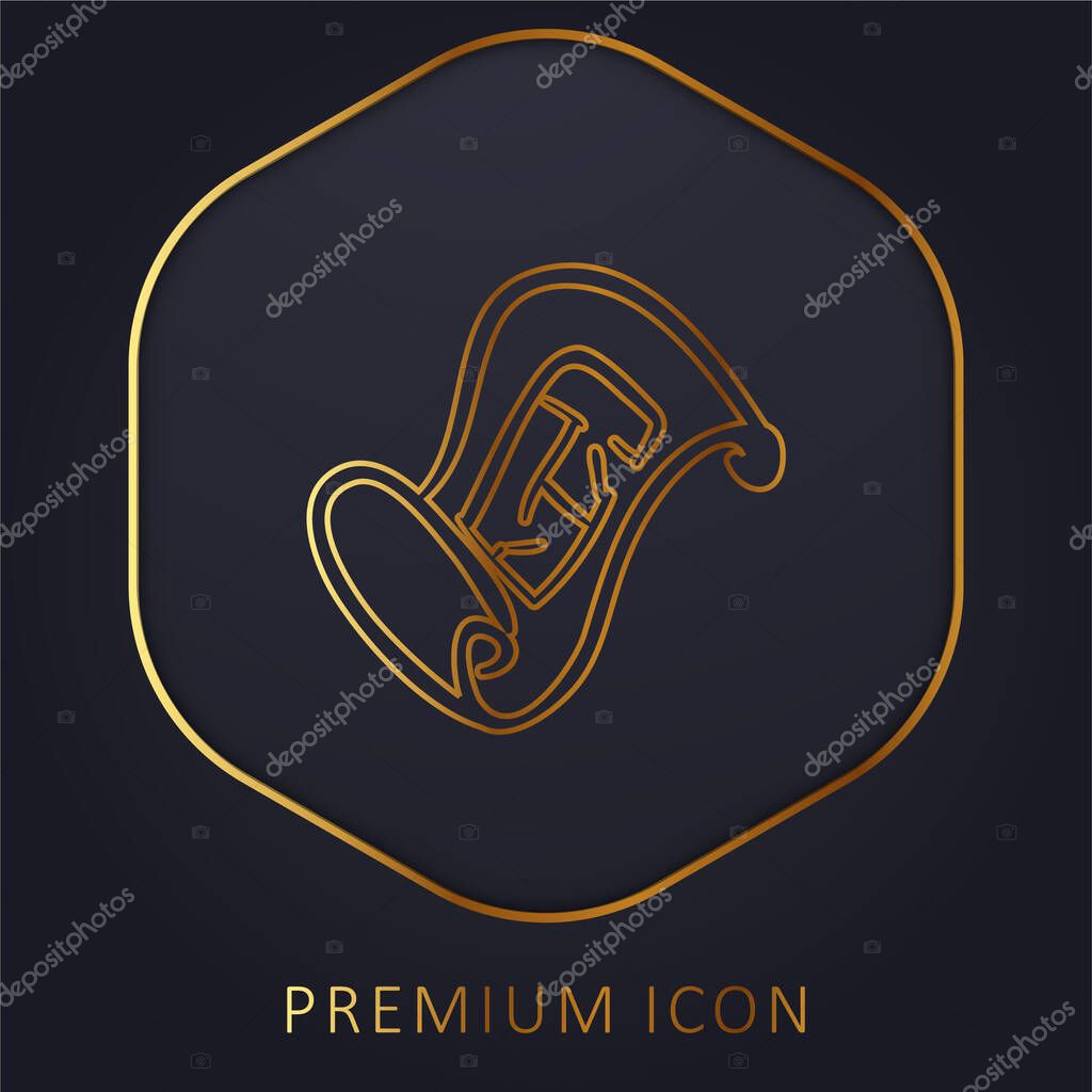 Blueprint Hand Drawn Tool golden line premium logo or icon