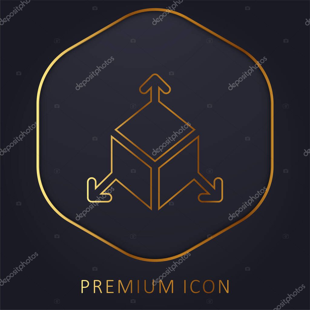 3d golden line premium logo or icon