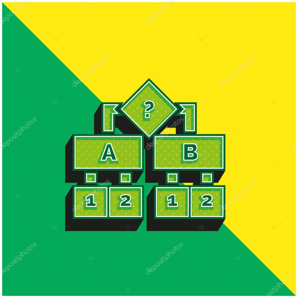 Algorithm Green and yellow modern 3d vector icon logo