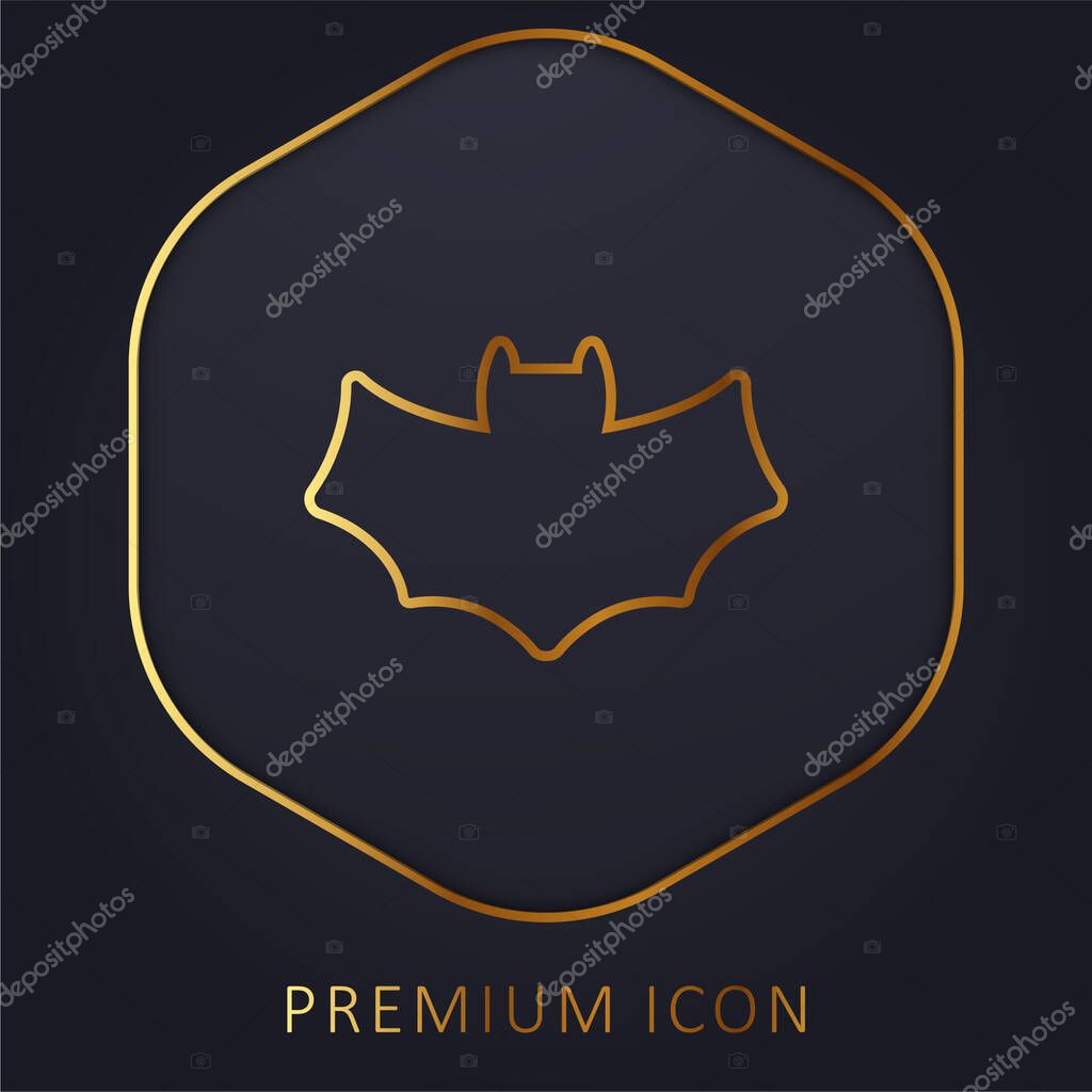 Bat golden line premium logo or icon