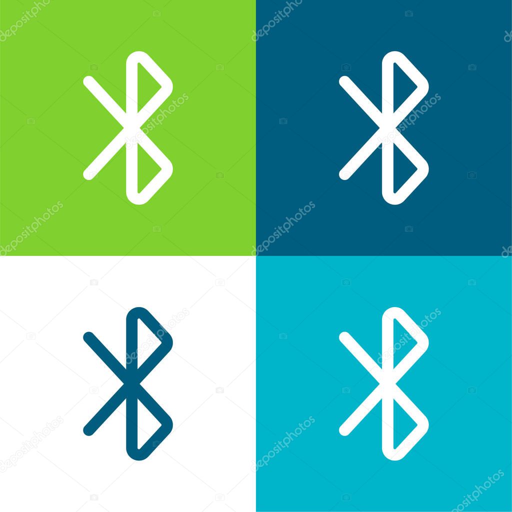 Bluetooth Sign Flat four color minimal icon set