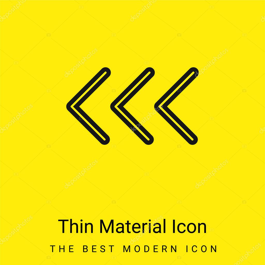 Arrowheads Pointing To The Left minimal bright yellow material icon