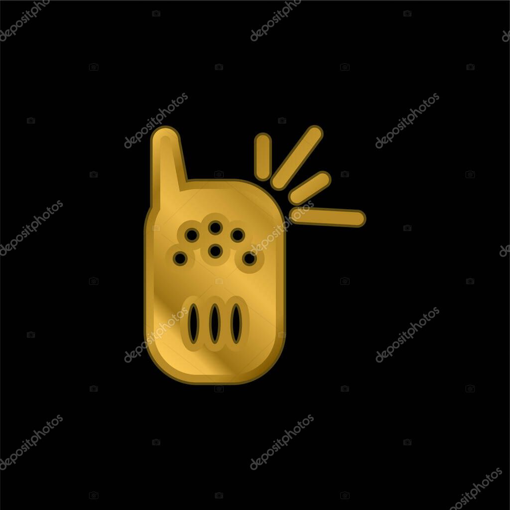 Baby Cry Detector Tool gold plated metalic icon or logo vector