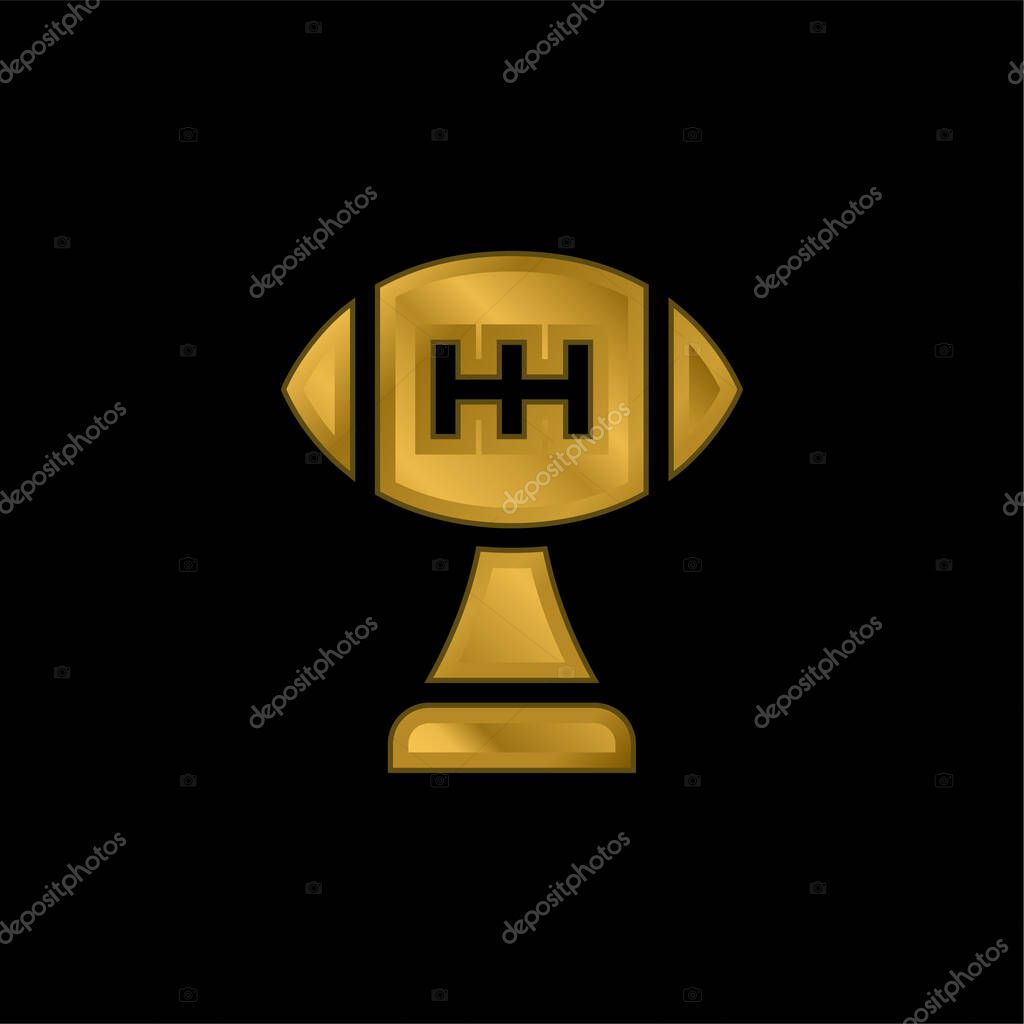 Award gold plated metalic icon or logo vector