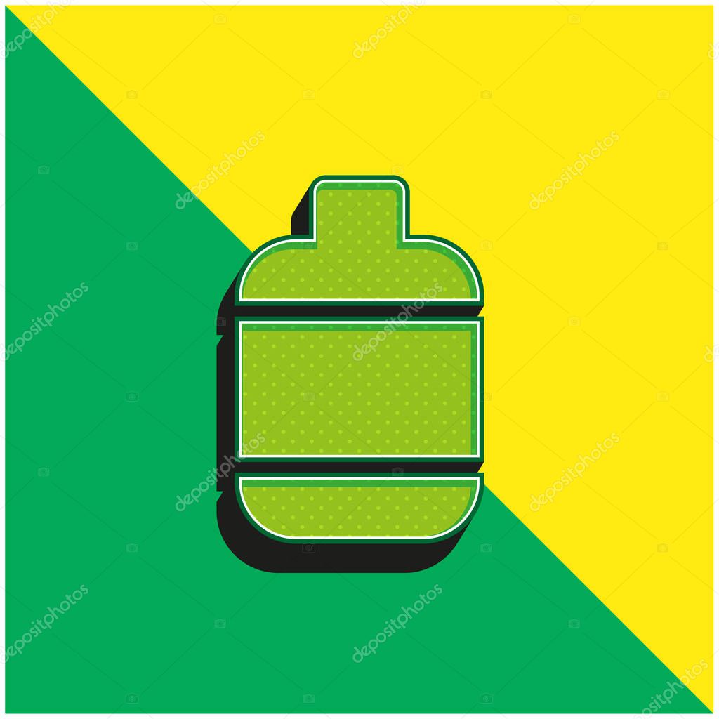 Bottle Green and yellow modern 3d vector icon logo