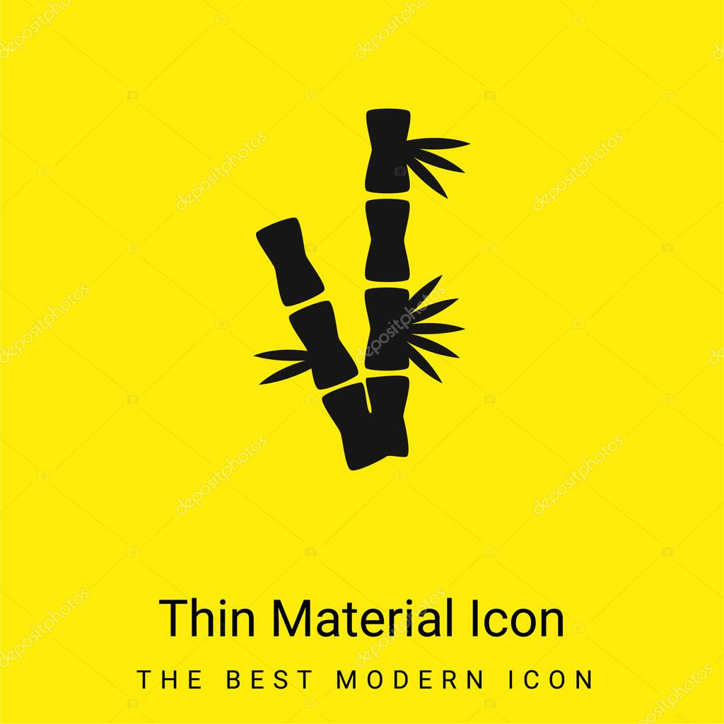 Bamboo Branches minimal bright yellow material icon