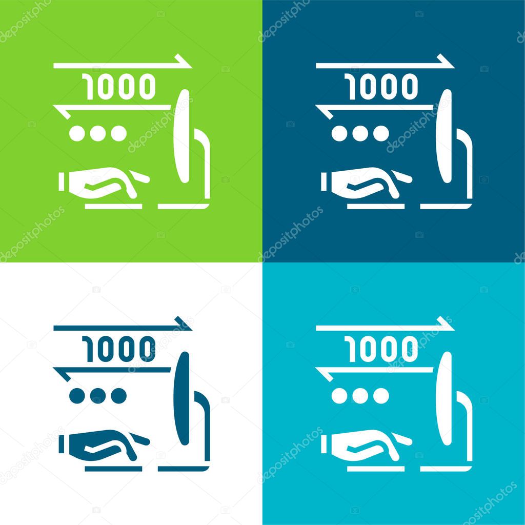 Binary Flat four color minimal icon set