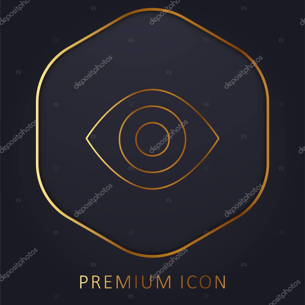 Black Eye golden line premium logo or icon