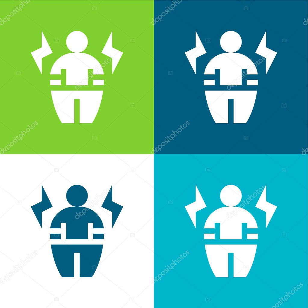Body Positive Flat four color minimal icon set