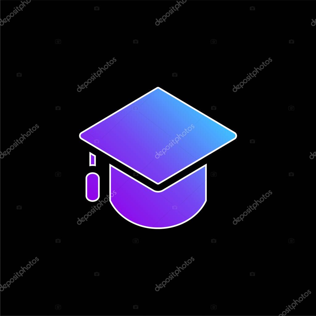Big Mortarboard blue gradient vector icon