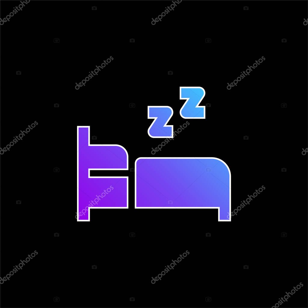 Bed blue gradient vector icon